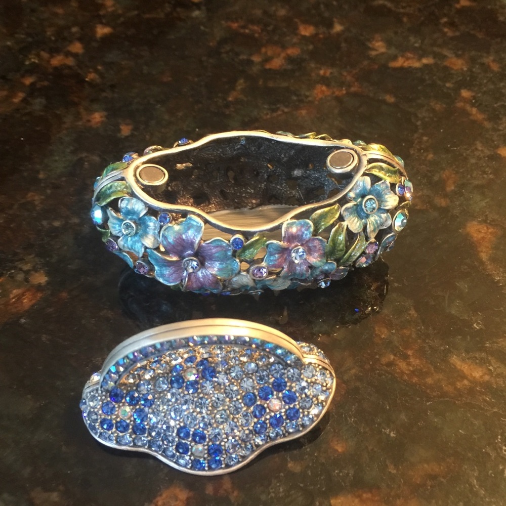 Enamel Rhinestone Studded Handbag Keepsake Box - Picture 4 of 4